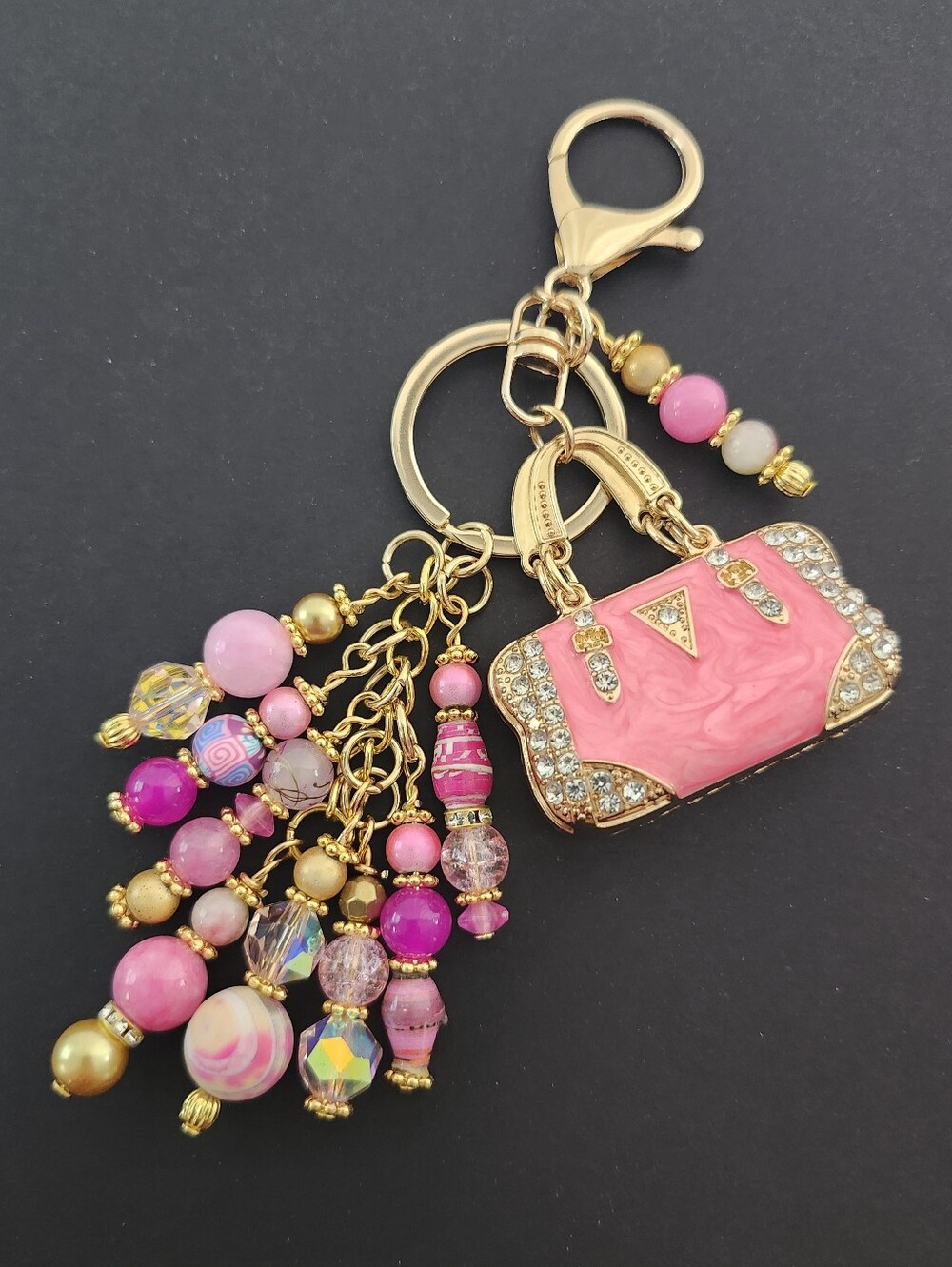 1.  Handbag Purse Charm or Keychain Jasper Agate Jade